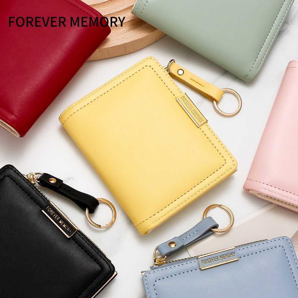 Women's Korean Fashion Short Zipper Document Coin Purses