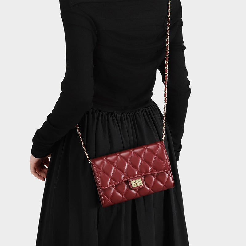 Women's Korean Style Rhombus Chain Fashion Elegant Small Square Bags