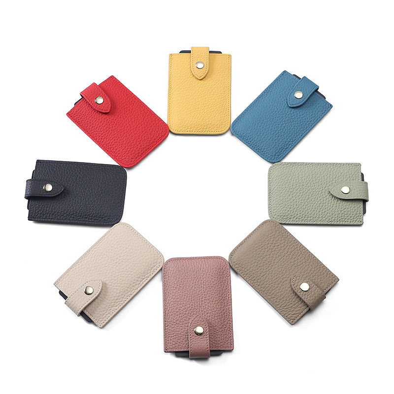 Women's & Men's & Leather Pull-out Portable Compact Card Holder