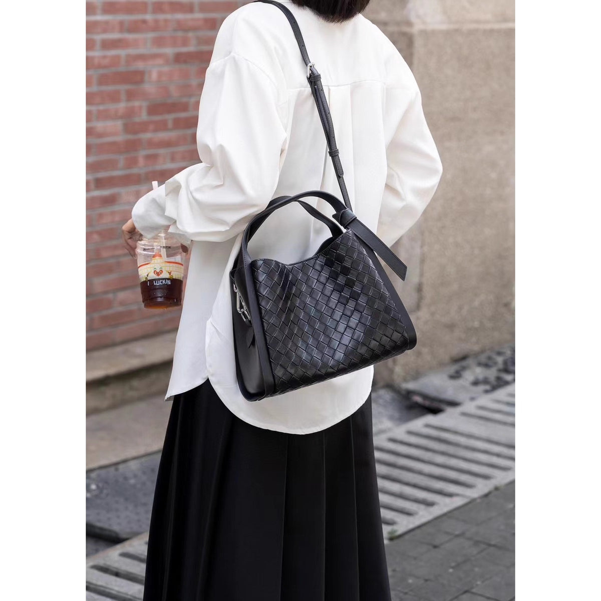 Women's Woven Western Style Vegetable Basket Design Women's Shoulder Bag