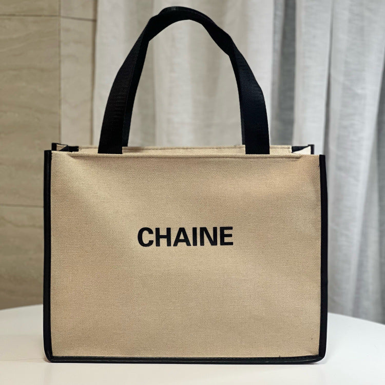 Korean Style Fashionable Letter Portable Large Capacity Shopping Fitness Yoga Handbags