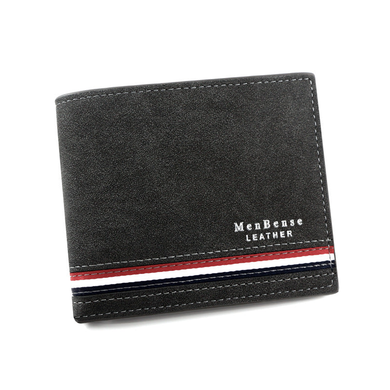 Men's Fashion Short Personalized Silk Screen Frosted Men's Wallets