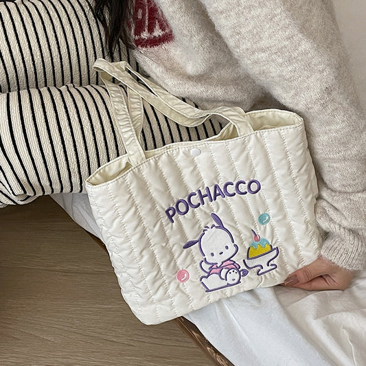 Cute Cartoon Pacha Dog Melody Embroidered Handbags