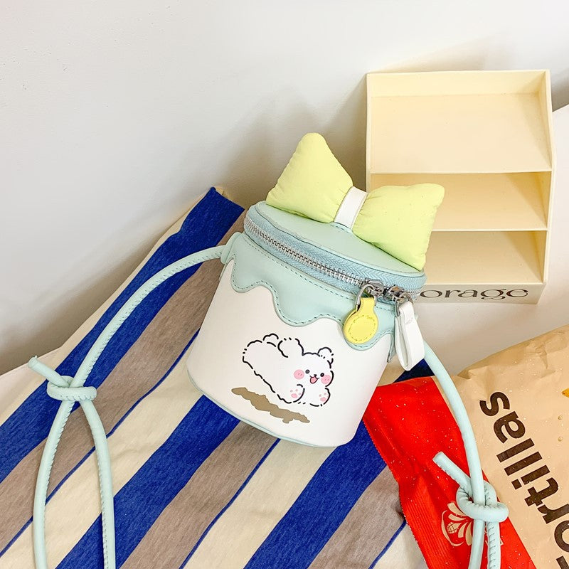 Women's Macaron Light Color Cute Contrast Bow Animal Backpacks