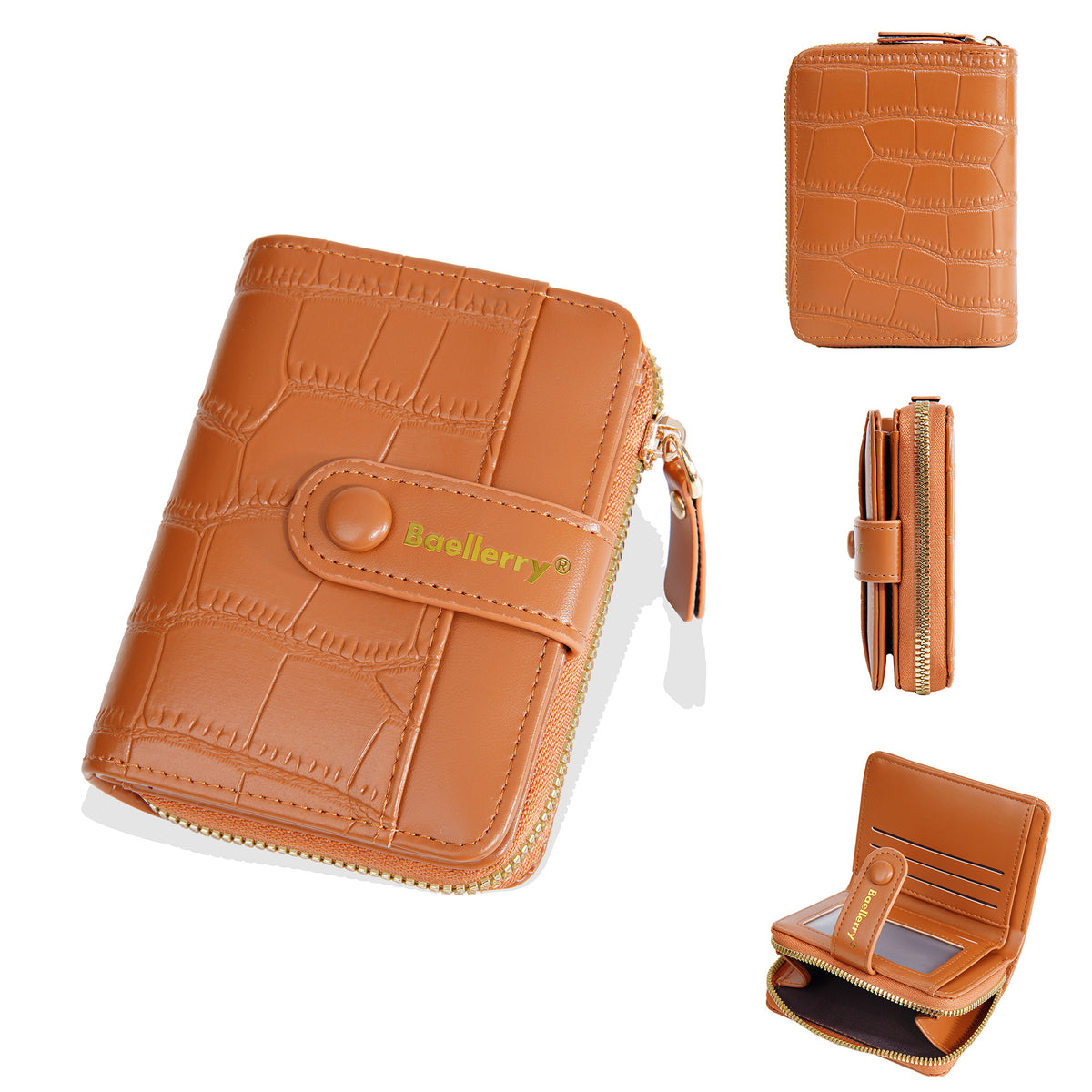 Women's High-grade Short Stone Pattern Multiple Slots Coin Purses