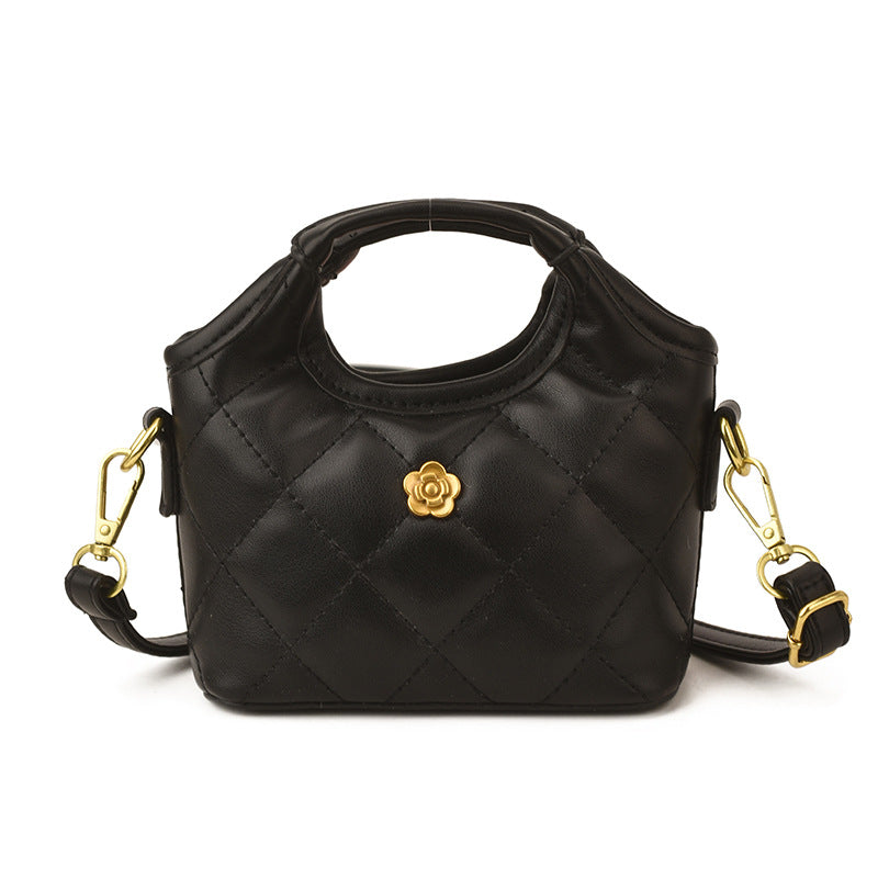 Women's Mini Portable Classic Style Diamond Embroidery Thread Camellia Women's Shoulder Bag