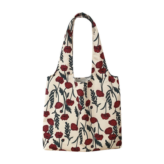 Summer Korean Style Retro Oil Painting Floral Flower Shoulder Bags