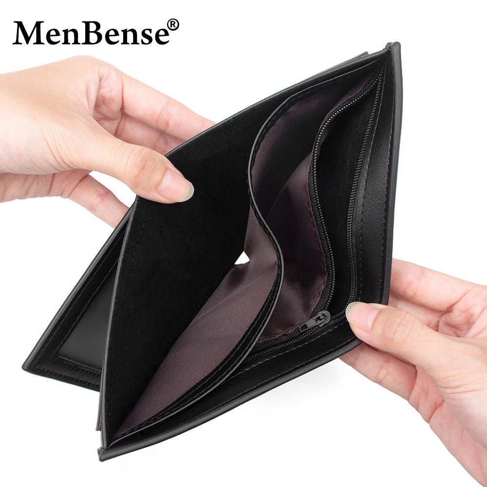 Men's Short Simple Business Multiple Slots Zipper Bags