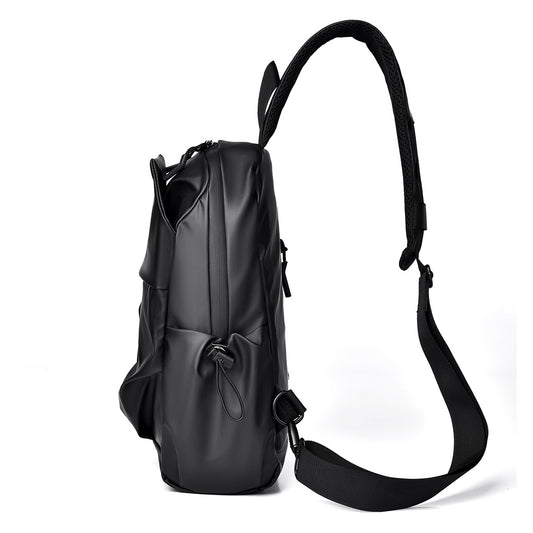 Men's Derm Urban Simple Black Trendy Men's Chest Bags