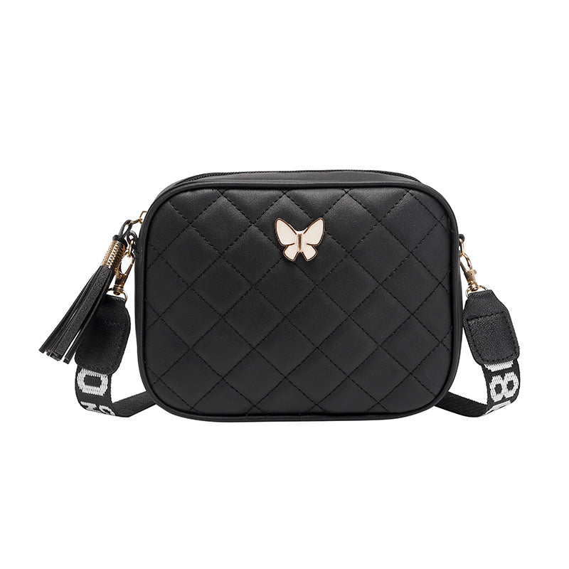Stylish Pretty Women's Diamond Plaid Tassel Bags