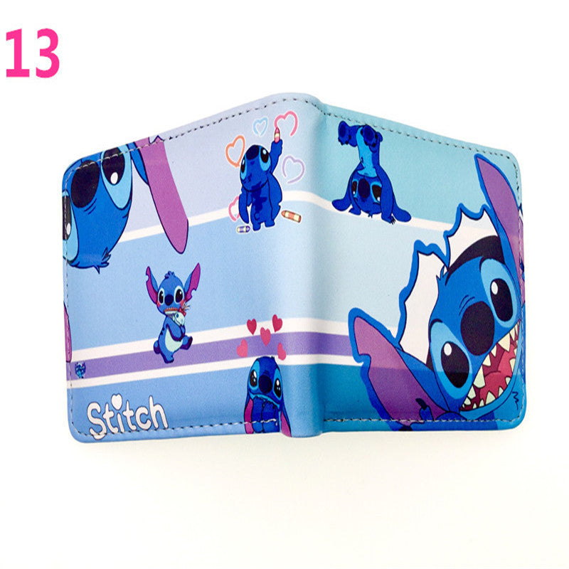 Cute Cartoon Stitch Short Anime Blue Long Ears Coin Purses