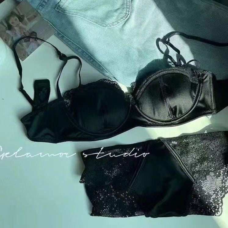 Women's Sexy Underwear Soft Steel Ring Small Chest Push Lingerie Sets