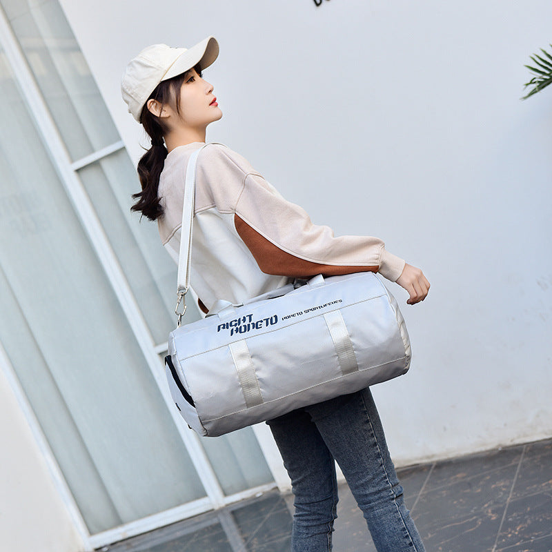 Separation Independent Shoe Warehouse Short-distance Portable Round Barrel Gym Bags