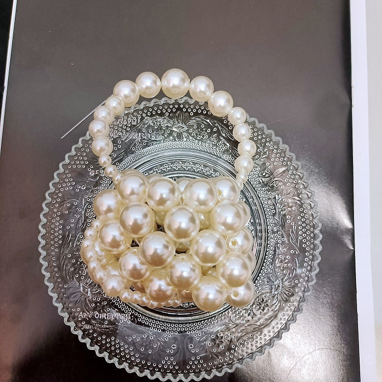 Gradually Pearl Portable Beaded Handmade Beads Niche Handbags
