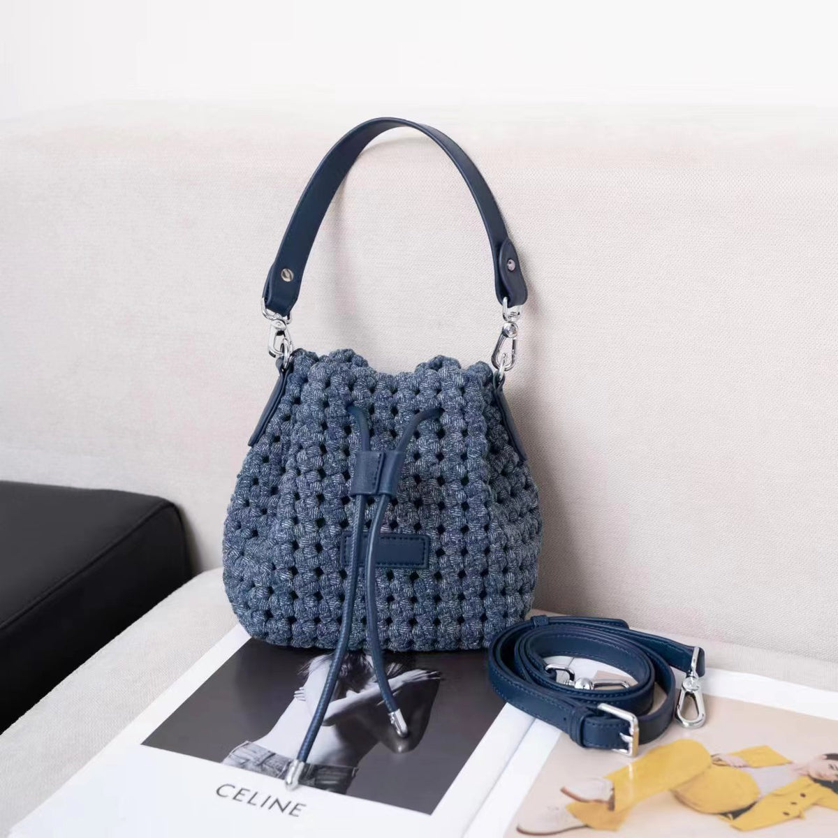 Women's High-grade Hand-woven Denim Versatile Fashion Women's Shoulder Bag