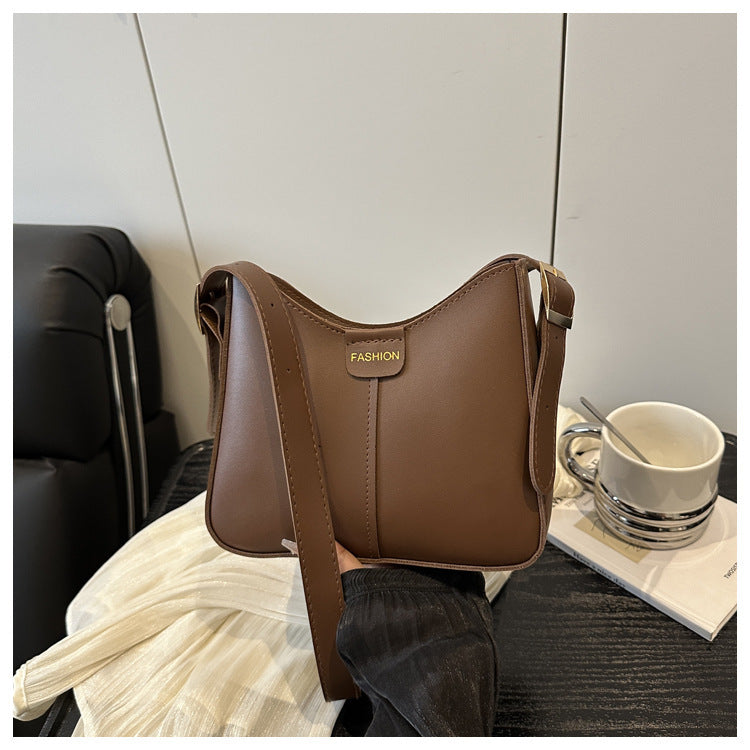 Women's Retro Textured Fashion Large Capacity Solid Color Women's Shoulder Bag