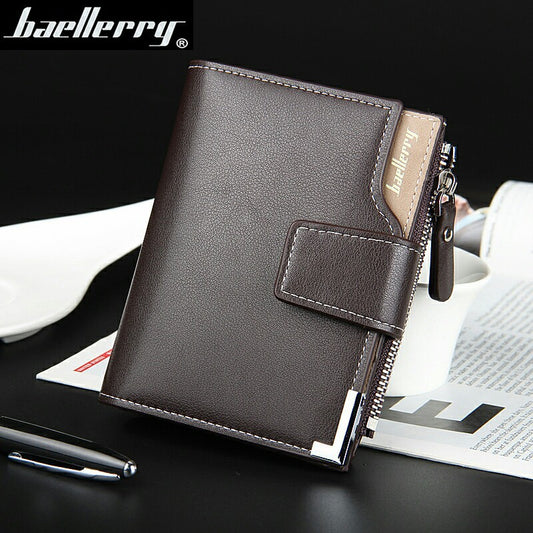 Men's Short Vertical Multifunctional Zipper Document Men's Wallets