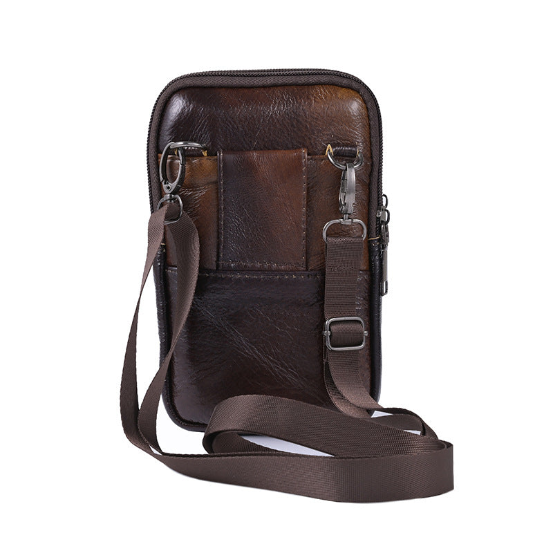 Men's Mini Saddle Genuine Leather Retro Mobile Men's Waist Packs