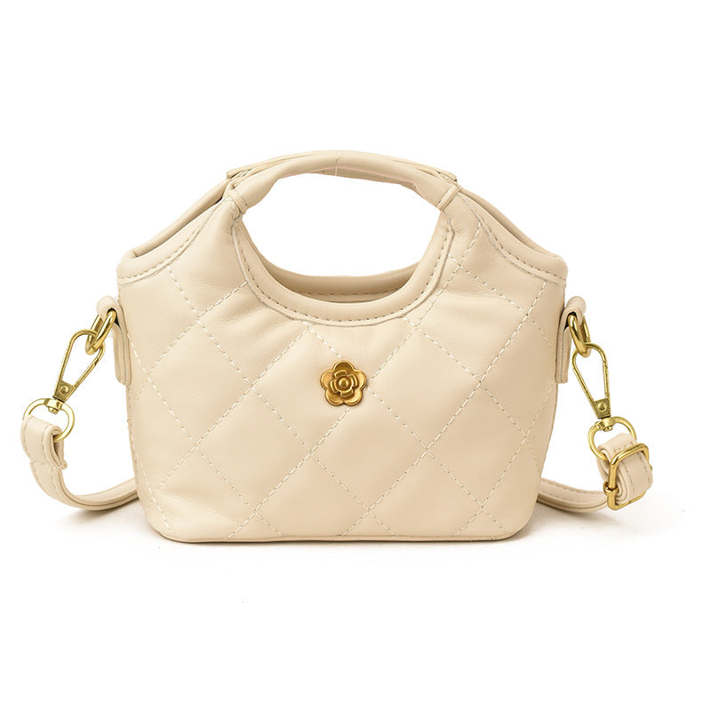 Women's Mini Portable Classic Style Diamond Embroidery Thread Camellia Women's Shoulder Bag