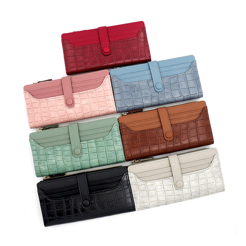 Women's Slots Long Multifunctional Zipper Clutch Large Ladies Wallet