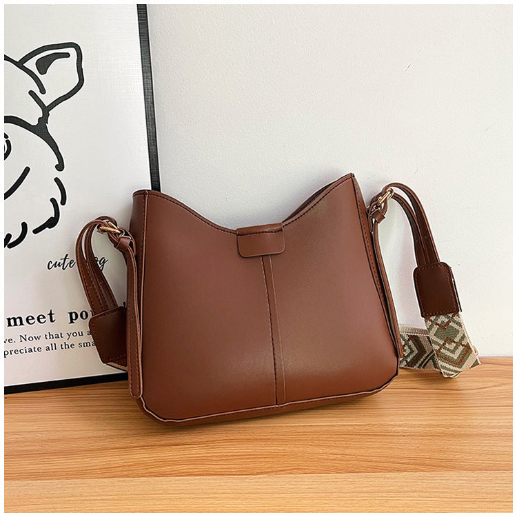 Women's Korean Style Affordable Luxury Fashion Retro Simple Solid Color Women's Shoulder Bag