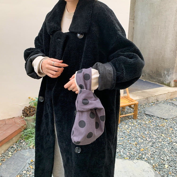 Corduroy Dot Polka Dots Wrist Walking Bags