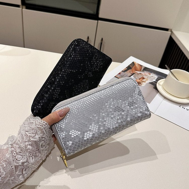 Innovative Cool Fashionable Snakeskin Pattern Long Handbags