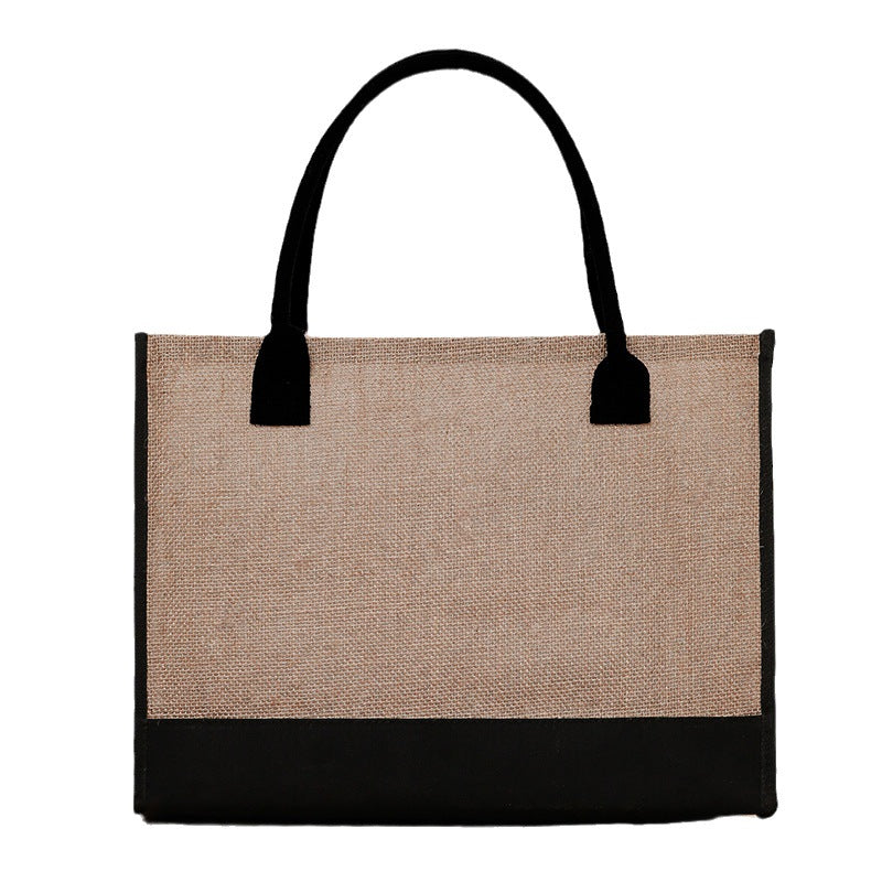 Jute Large Capacity Letter Simplicity Portable Handbags