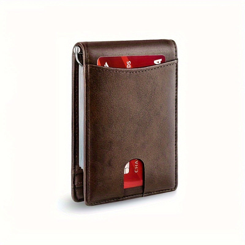 Men's Carbon Fiber Multiple Slots Gold Letter Card Holder