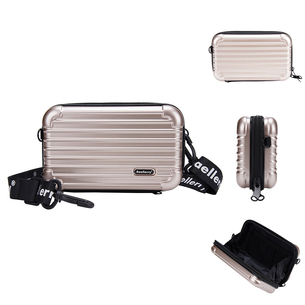 Women's Storage Hard Shell Striped Mini Box Cosmetic Bags