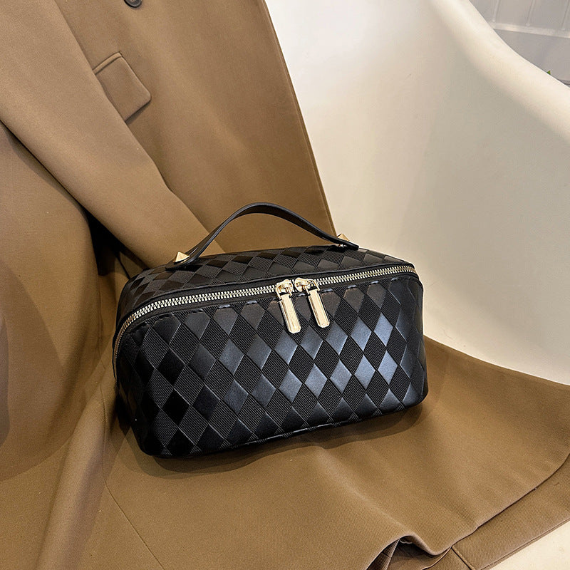 Diamond Lattice Portable Advanced Multifunctional Waterproof Cosmetics Makeup Bag
