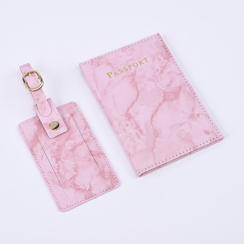 Colorful Marble Passport Cover Boarding Pass Card Holder