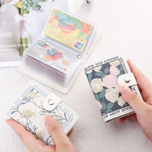 Women's & Men's & Flower Anime Multiple Slots Bank Document Card Holder