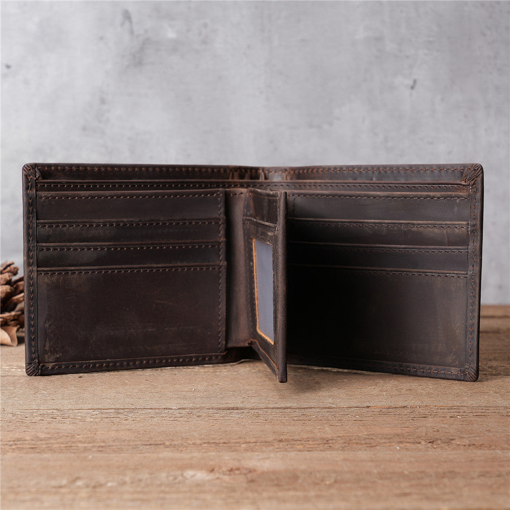 Men's Horse Leather Short Vintage Change Handmade Men's Wallet
