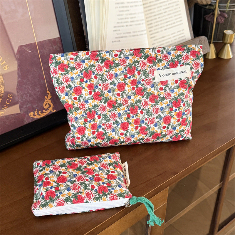 Women's Cosmetics Storage Jacquard Texture Liner Medium Makeup Bag