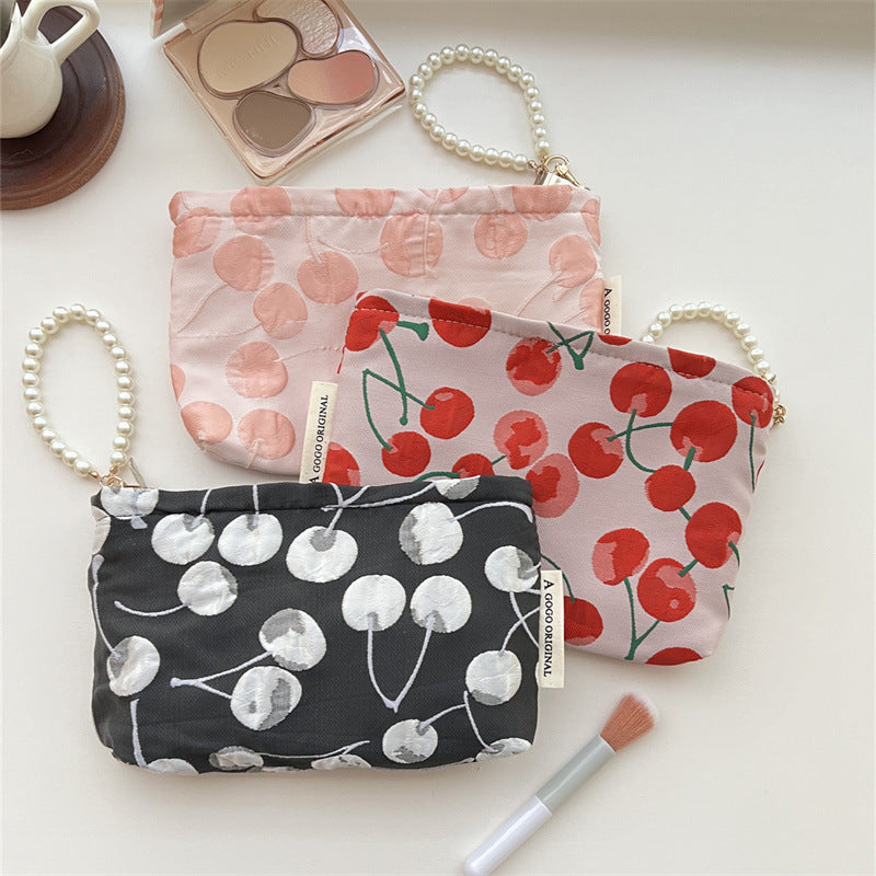 Hand Cherry Portable Long Pencil Brush Makeup Bag