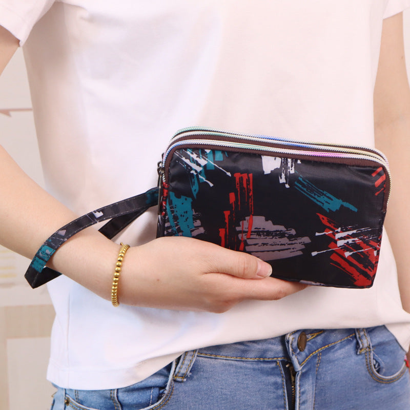 Women's Long Mobile Clutch Fabric Hand Coin Purses
