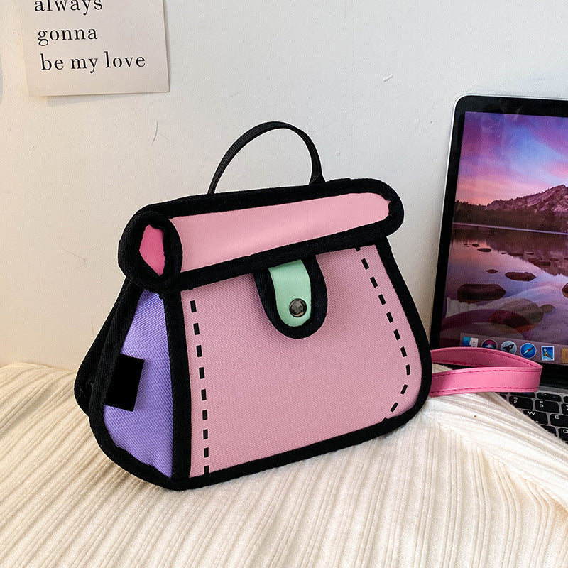 Women's Two-dimensional Fashion Chain Contrast Color Women's Shoulder Bag