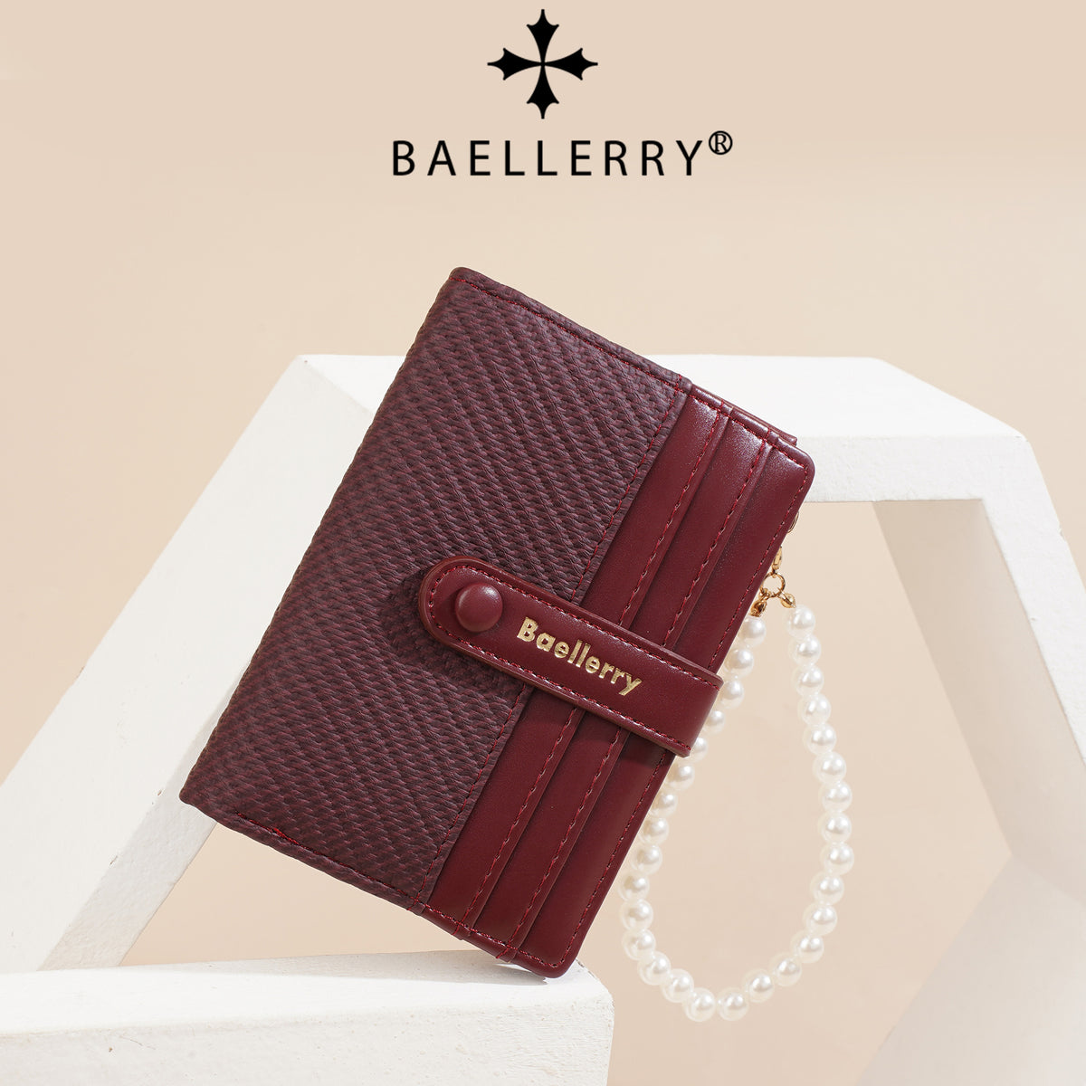 Women's Short Style Multiple Slots Pearl Bracelet Ladies Wallet