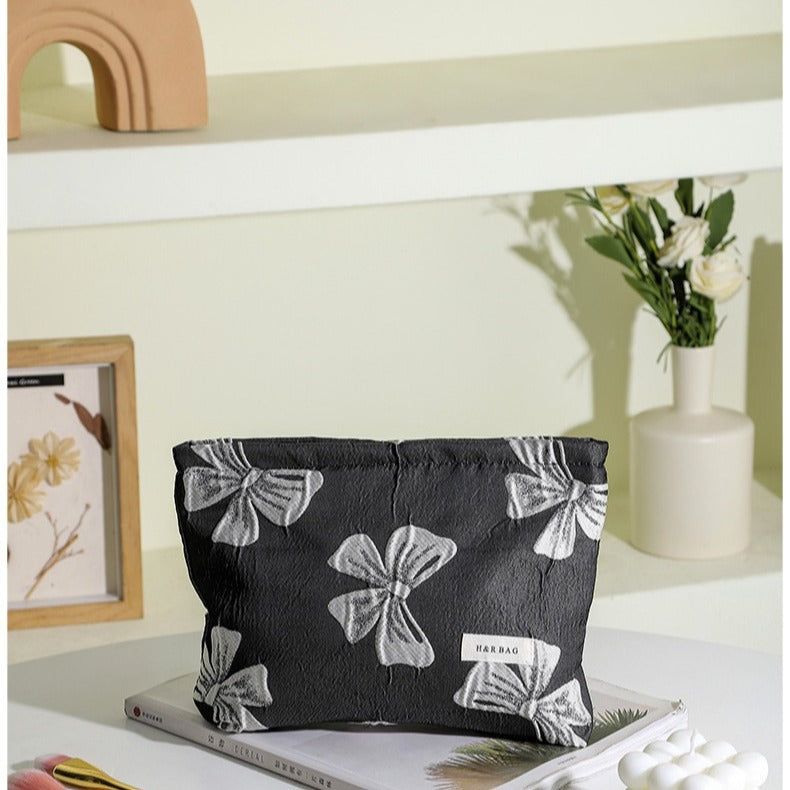 Style Bowknot Storage Portable Wash Finishing Large Cosmetic Bags
