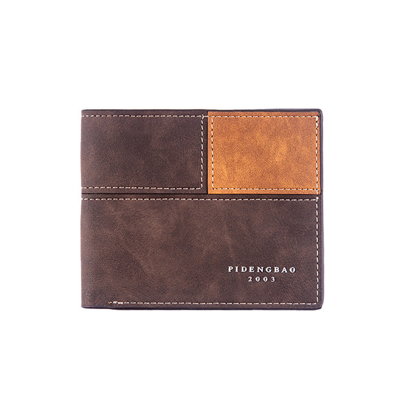 Men's Fashion Stitching Leather Special Dollar Men's Wallet
