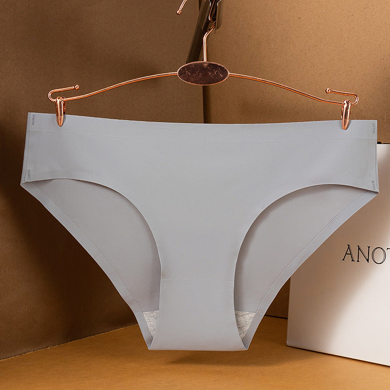 Women's One-piece Ice Silk Underwear For Low Waist Pure Panties