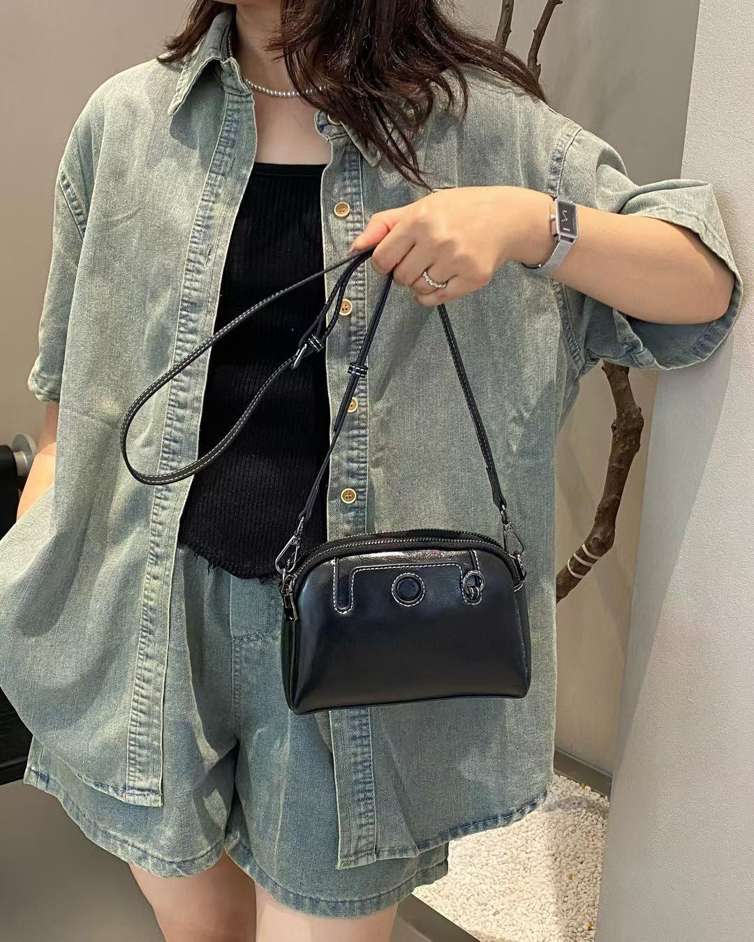 Women's Change Mahjong First Layer Cowhide Single Women's Messenger Bag