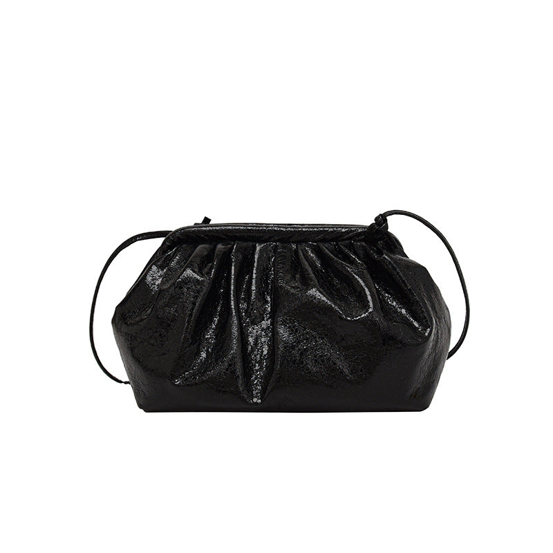 Women's Textured Shell High-grade Simple Hair Glossy Women's Shoulder Bag