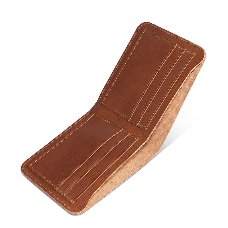 Men's Retro Crazy Horse Horizontal Distressed Money Men's Wallets