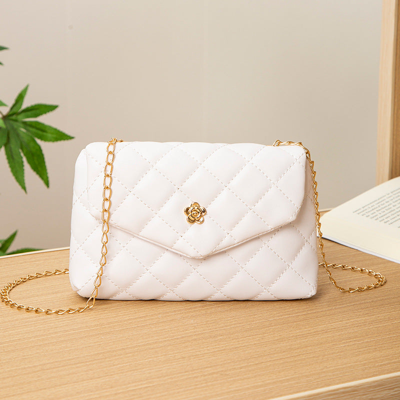 Women's Chain Metal Flower Embroidered Mobile Korean Bags