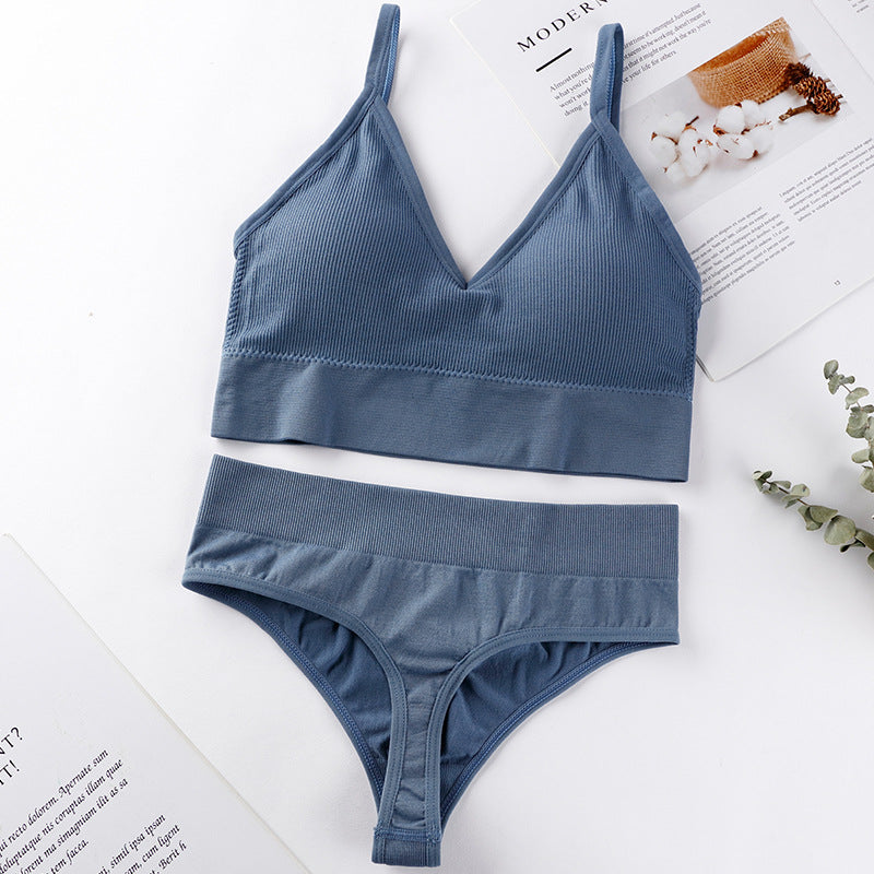 Women's French Suit Wireless Push Up Thin Lingerie Sets
