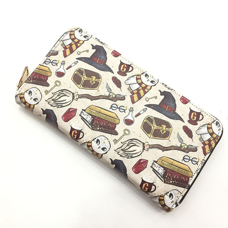 Women's Retro Brown Stitching Contrast Color Hogg Coin Purses