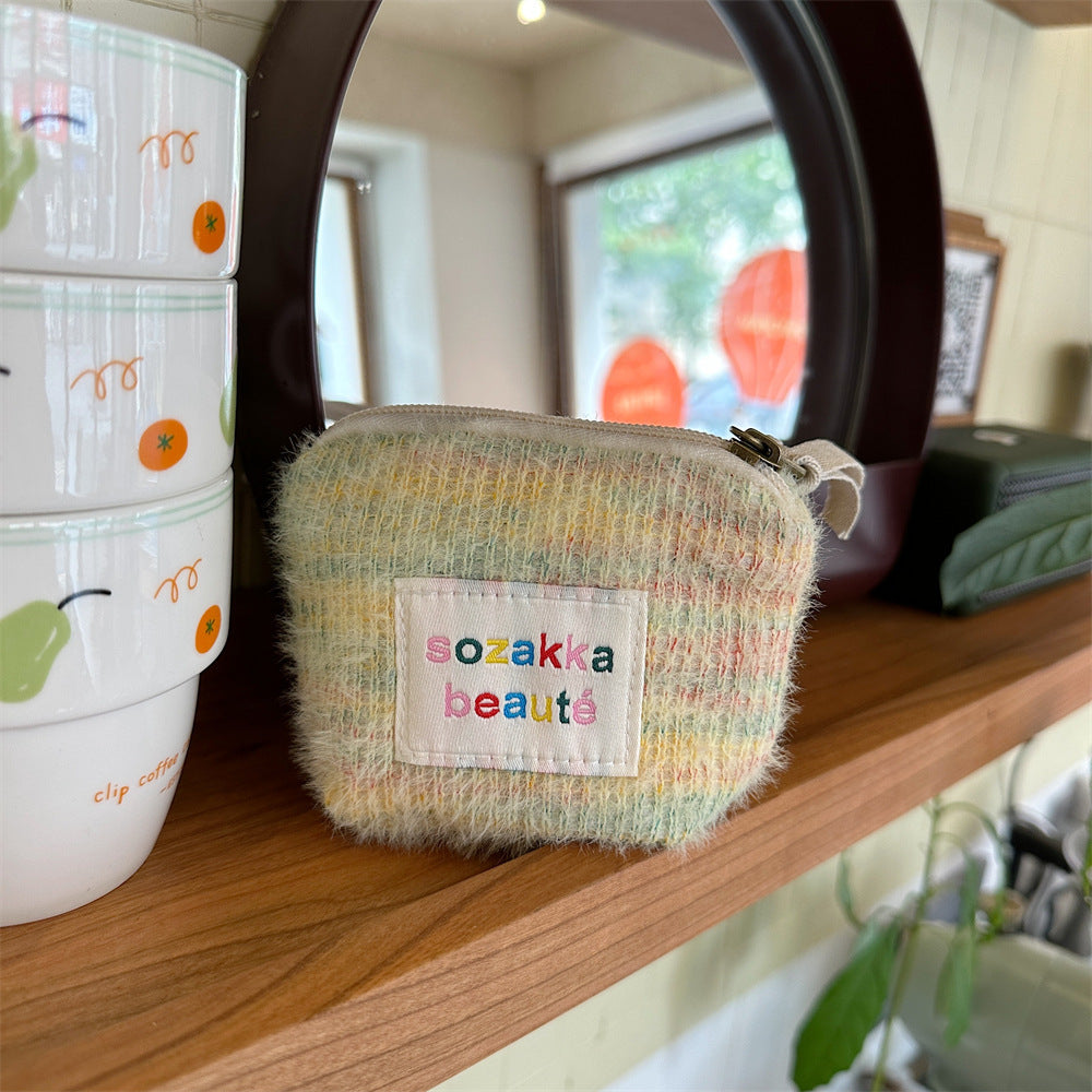 Women's Sized Plush Portable Liner High Cosmetic Bags