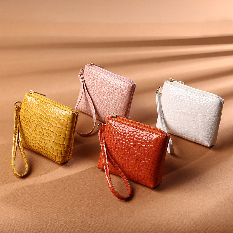 Women's Pattern Mini Zipper Solid Color Clutch Purses
